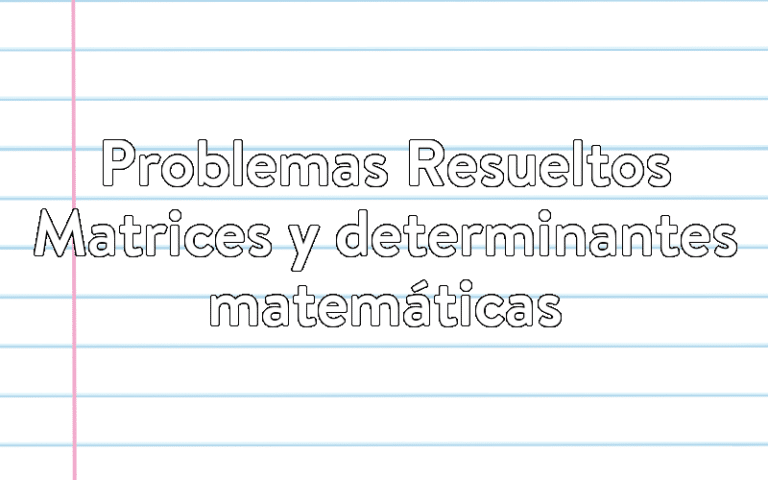Problemas Resueltos Matrices y determinantes matemáticas